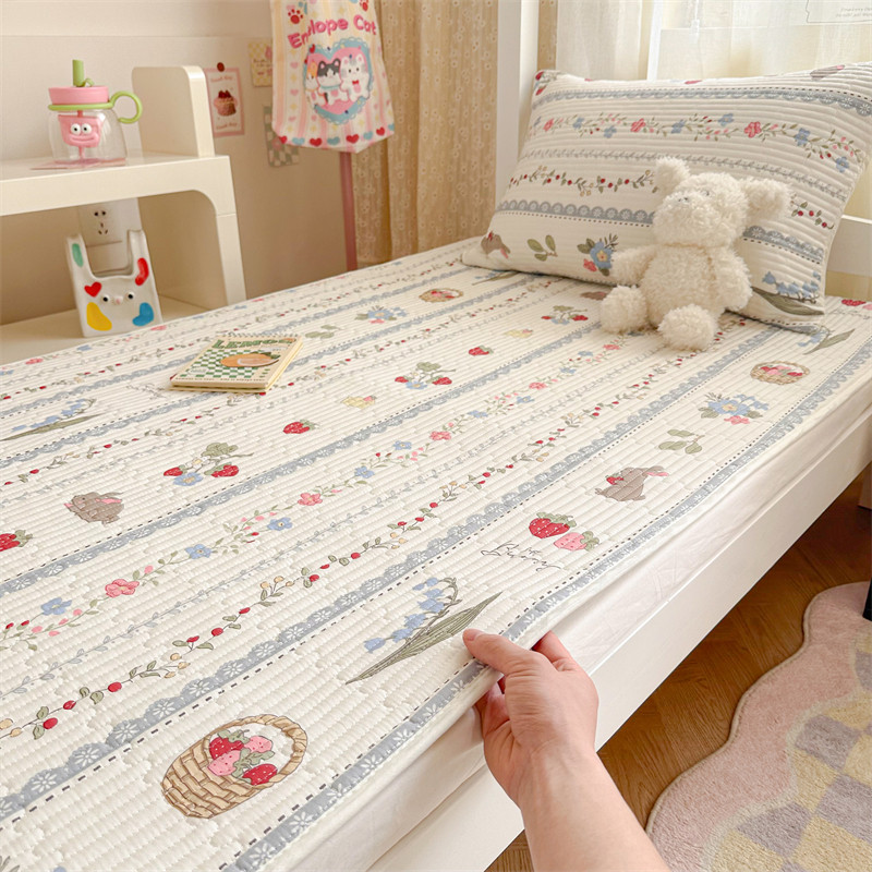 A类纯棉学生宿舍单人床褥床盖2024新款四季通用榻榻米床单床垫罩