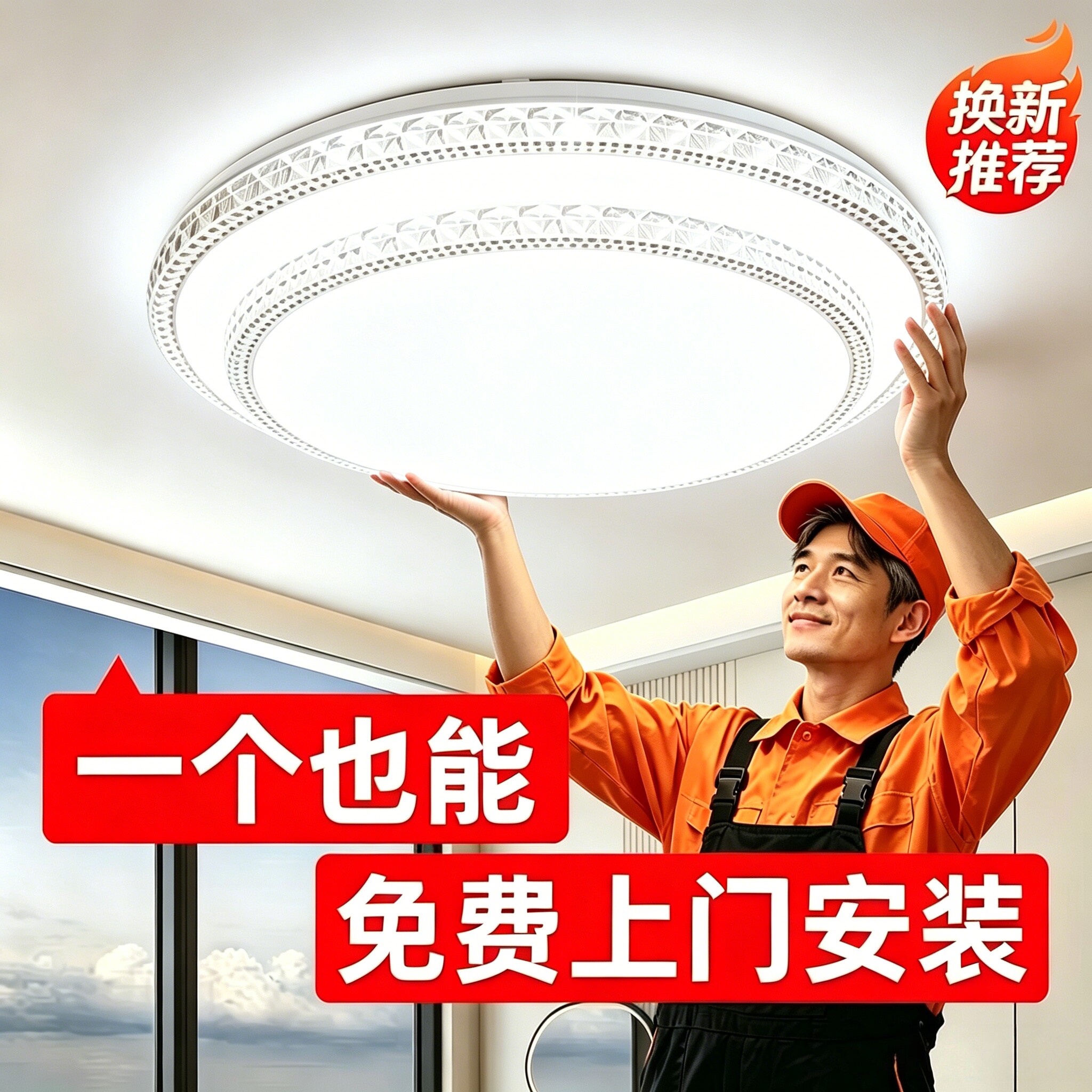 全光谱护眼led吸顶灯现代简约大气卧室灯客厅房间免费包安装灯具