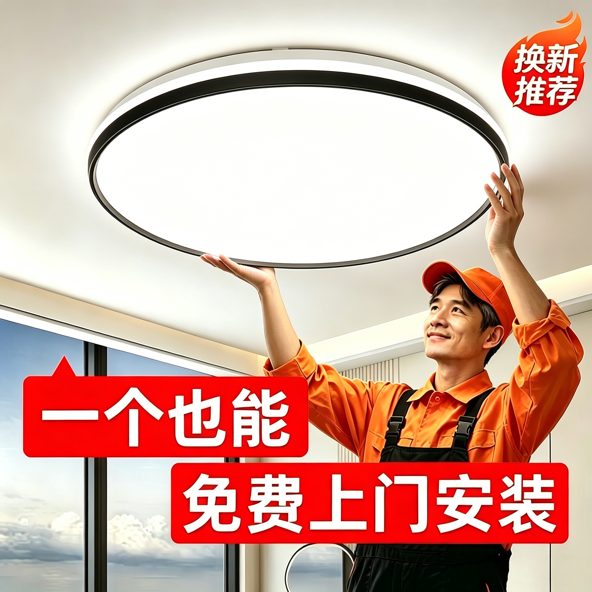 超薄全光谱护眼吸顶灯2026新款免费包安装超亮led客厅餐厅卧室灯