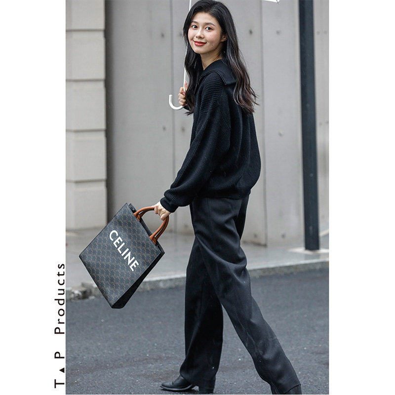 ＜糖皮出品＞云自无心水自闲 70%精纺羊毛 冬黑色高腰阔腿拖地裤,女装/女士精品,休闲裤,淘宝优惠券,粉丝福利购,淘宝优惠卷