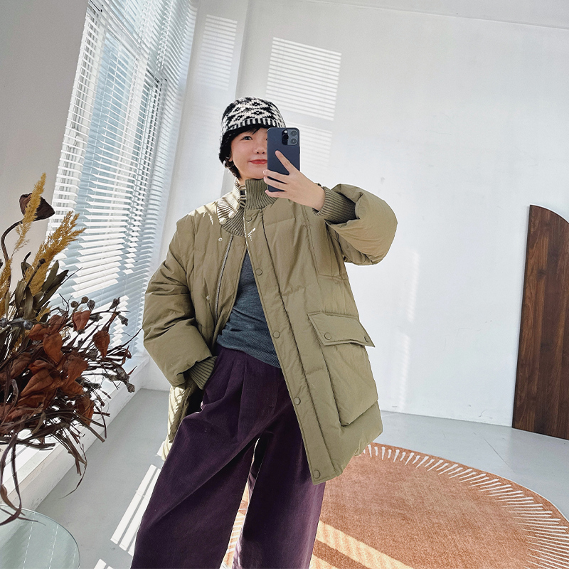 糖皮出品 此皆良辰 90白鹅绒 冬季厚实保暖实穿 中长款高领鹅绒服