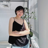 一朵花开 时间 花蕾造型 糖皮出品 夏季 轻薄缎面醋酸吊带