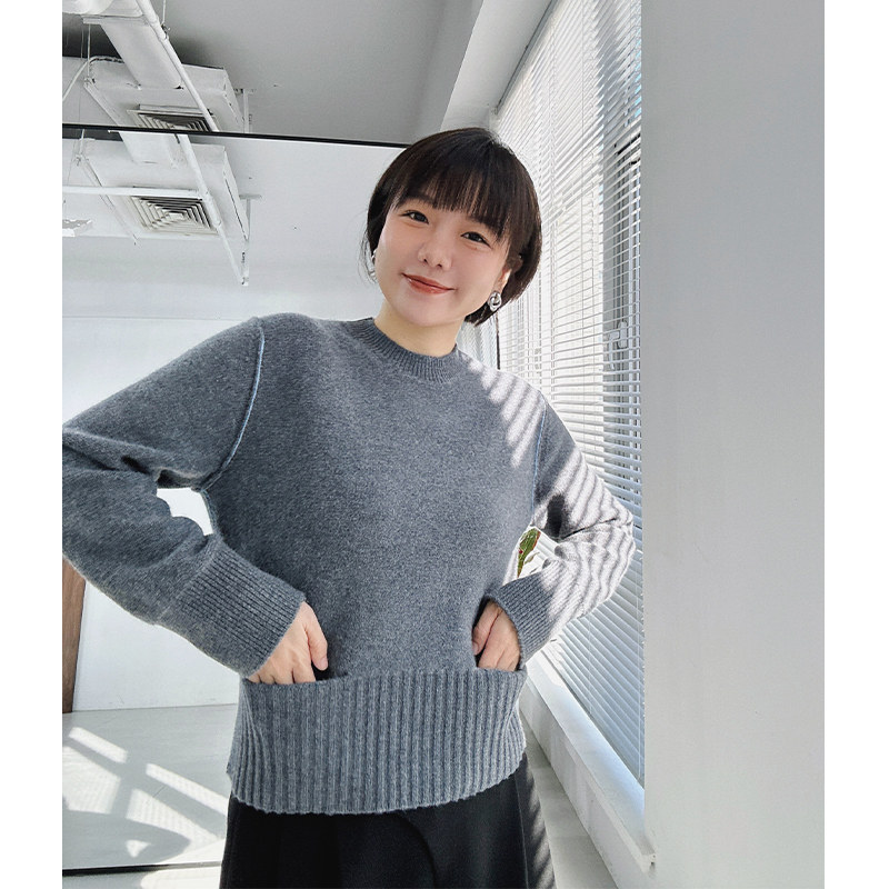 糖皮出品 宛如初见 内层外穿 撞色绗缝 冬保暖厚实亲肤纯羊毛毛衣,女装/女士精品,毛衣,淘宝优惠券,粉丝福利购,淘宝优惠卷