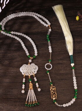 琉璃琉璃圆珠女新中式复古毛衣链