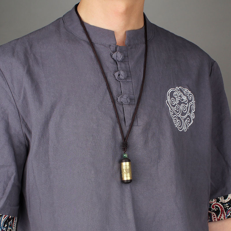 项链毛衣链男女黑檀木