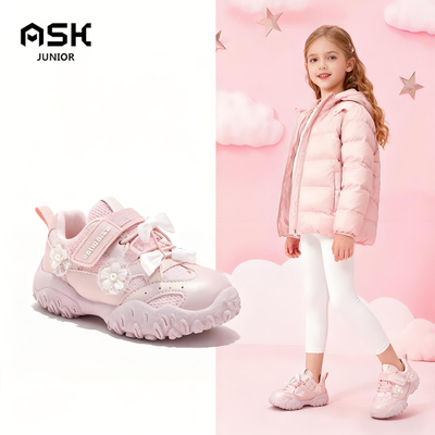 ASK Junior女童鞋2025春秋新款网面透气轻便女孩儿童鞋休闲运动鞋