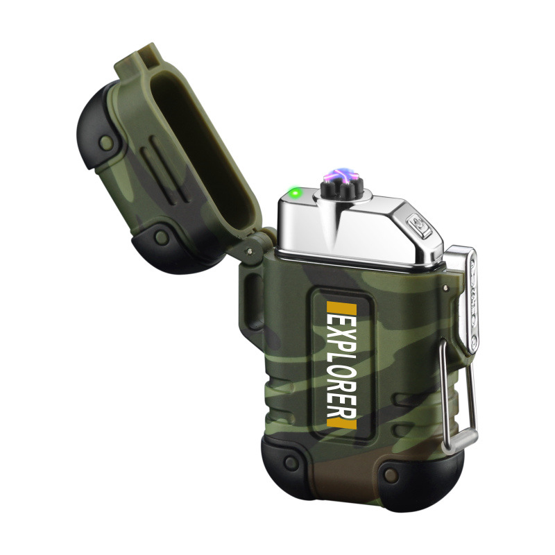 防水电弧打火机带口哨功能户外防风交叉双弧防摔个性礼品促销