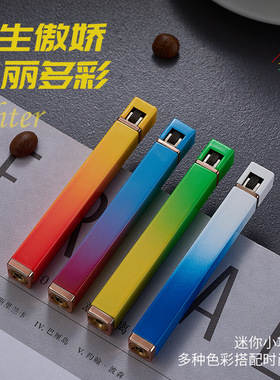 迷你方形长条砂轮明火打火机PL-170 金属简约气体打火机 跨境