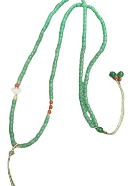 新款东陵玉小清新百搭甜美手工编织毛衣项链挂绳可调节款