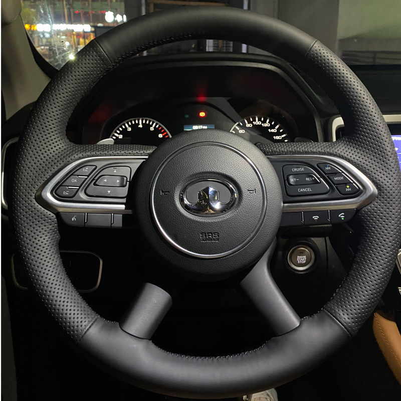 长城炮 风骏5/7手缝方向盘套专用牛皮手缝方向盘套碳纤维定制把套