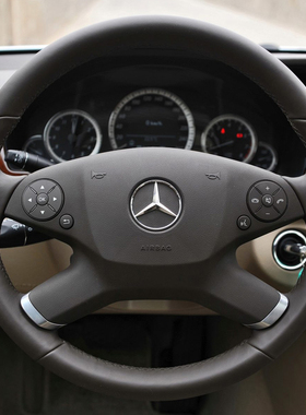 老款奔驰E300L级E200l级把套真皮手缝方向盘套R300R350手缝把套