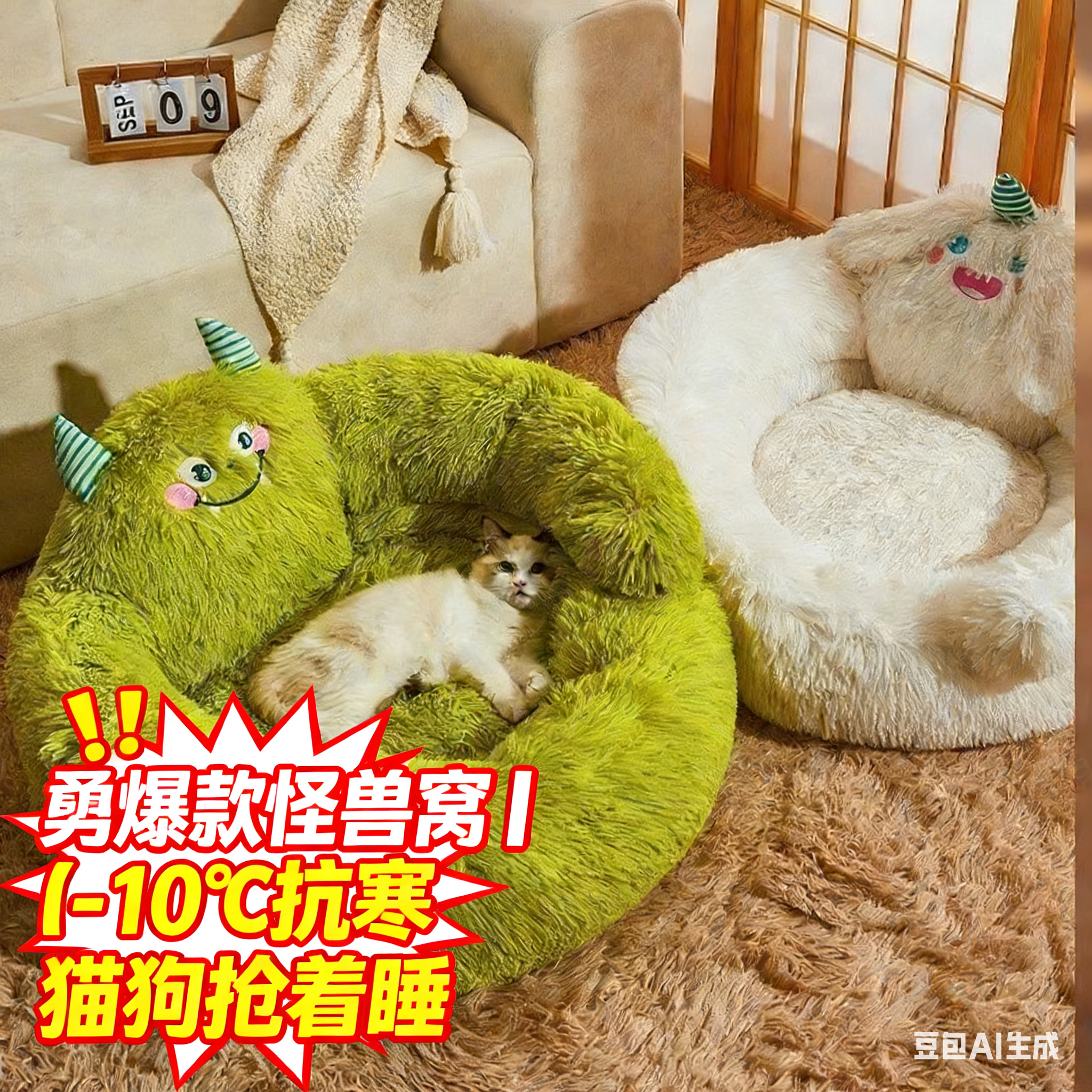 狗窝毛绒宠物睡觉窝垫圆形猫窝冬季保暖中小型犬泰迪窝冬天款猫窝,宠物/宠物食品及用品,猫窝/屋/帐篷/沙发,淘宝优惠券,粉丝福利购,淘宝优惠卷