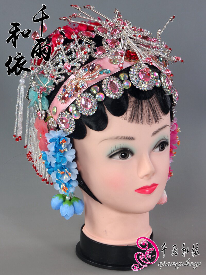 儿童木钻包头套京剧小姐包头古装演出饰品戏曲旦角头面