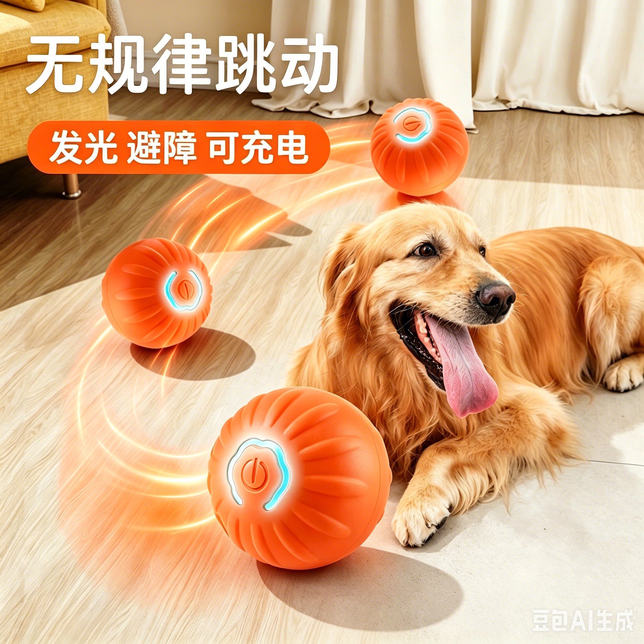 智能耐咬跳跳球猫狗自嗨玩具