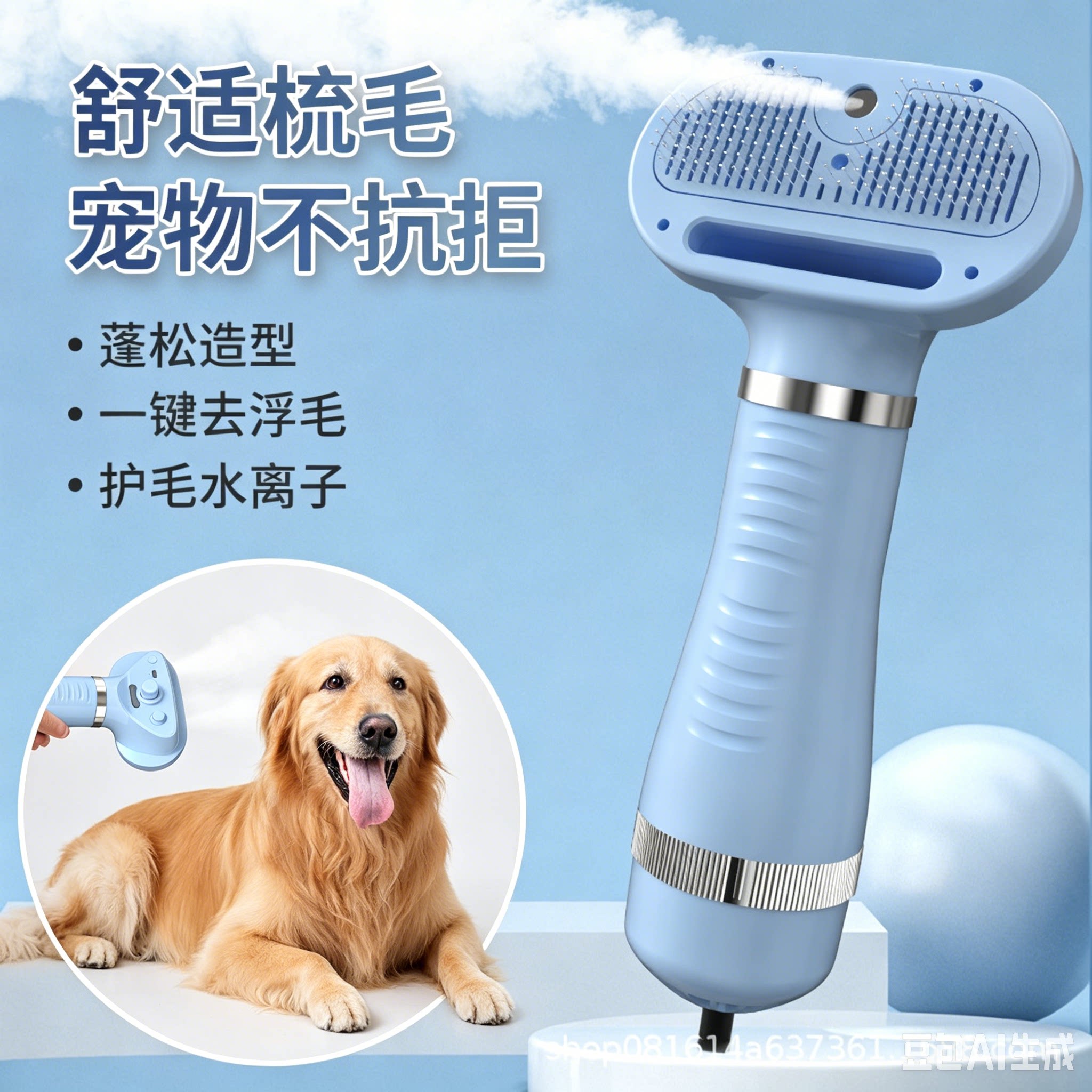 狗狗风干吹毛热风梳一体机
