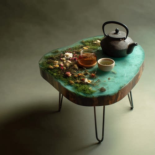 环氧树脂河流桌茶几创意个性小户型客厅家用简约现代轻奢桌子96e
