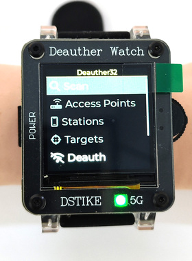 Deauther Watch X-5G极客手表 WiFi网络安全测试学习工具开源编程