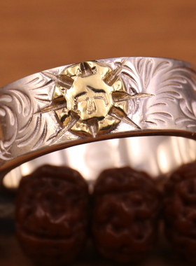 高桥吾郎情侣银饰唐草蔷薇花戒指