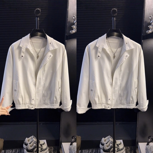 型百搭款 青春流行春季 新款 翻领夹克休闲风百搭外套青年标准版 男装