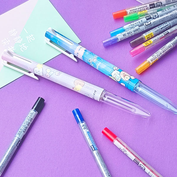일본 SAN-X 코너 바이오 스타일 핏 미츠비시 학생 쓰기 0.5MM 중간 오일 펜 3색 모듈 펜