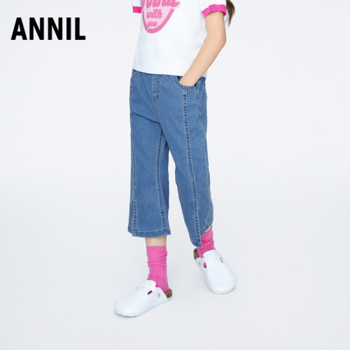 【商场同款】安奈儿童装女童微喇牛仔裤夏七分AG426633
