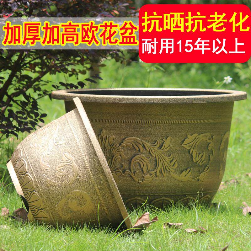 特大号加厚树脂大花盆庭院户外种果树盆景盆栽无孔碗莲荷花水培盆