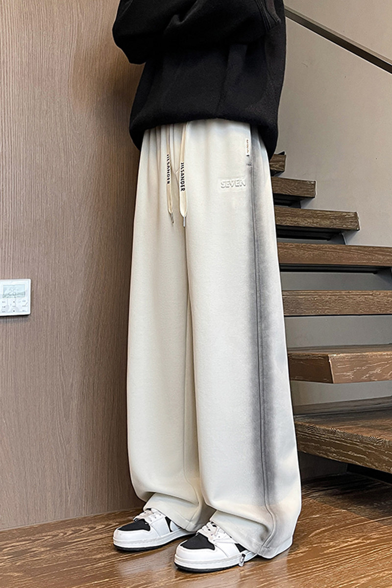 2025秋冬加厚卫裤男士直筒宽松休闲拼接运动裤阔腿裤1001GF29P68,男装休闲裤,星座1001