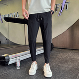 2026春季新款休闲九分裤男束脚修身小脚拼接运动裤1001B173P48，女装休闲裤，星座1001