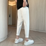 2026春季休闲九分裤男卷边修身小脚百搭纯色运动裤1001B151P48，女装休闲裤，星座1001