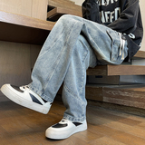 2025秋季新款牛仔裤男直筒宽松高级感弯刀裤工装裤1001GF01P58，男装牛仔裤，星座1001