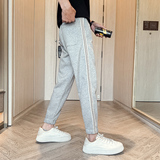 2026春季新款条纹卫裤男潮牌束脚拼接休闲长裤运动裤1001B180P58，男装休闲裤，星座1001