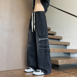 2025秋冬新款牛仔裤男直筒宽松高级感弯刀裤工装裤1001GF13P68,女生秋款运动服搭配包包图片图片