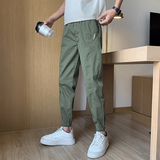 2026春季洗水棉休闲裤男潮牌宽松束脚长裤拼接运动裤1001B75P58，女装休闲裤，星座1001
