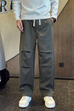 2025秋冬新款直筒宽松休闲裤个性拼接阔腿拖地裤子1001B221P58，男装休闲裤，星座1001
