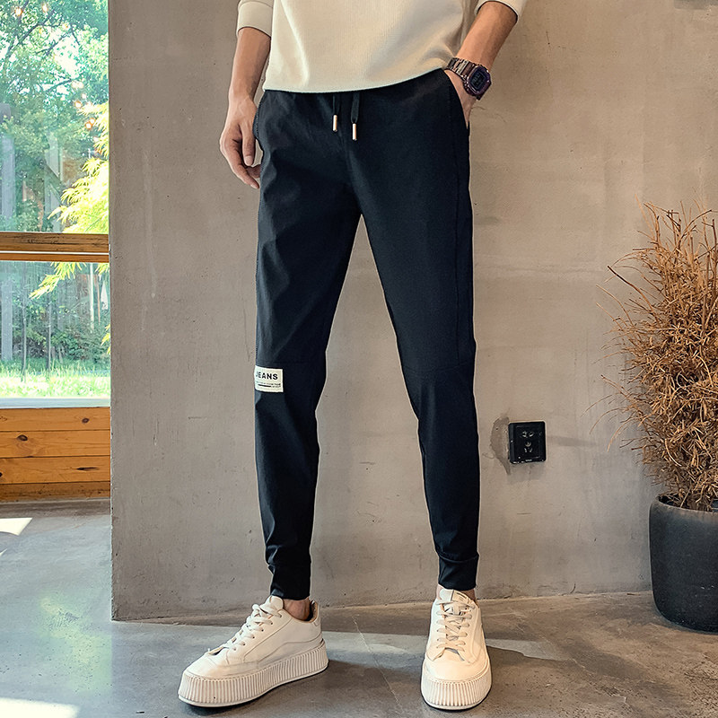 2026春季休闲裤男长裤修身小脚束脚裤网红松紧运动裤1001B107P48，女装休闲裤，星座1001
