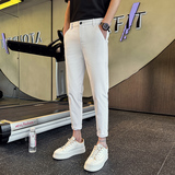 2026春季新款小西装裤休闲裤男修身小脚九分纯色百搭1001B169P48，男装西服套装，星座1001