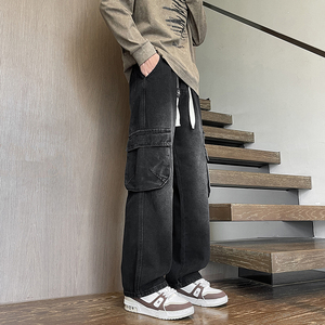 2025秋季新款牛仔裤男直筒宽松高级感弯刀裤工装裤1001GF02P58,男装牛仔裤,星座1001