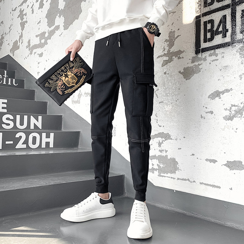 2025加绒休闲长裤男修身小脚百搭潮牌工装裤1001K692P48加绒P58,男装工装外套,星座1001
