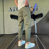 2026春季洗水棉休闲裤男宽松百搭束脚长裤拼接运动裤1001B171P58，女装休闲裤，星座1001
