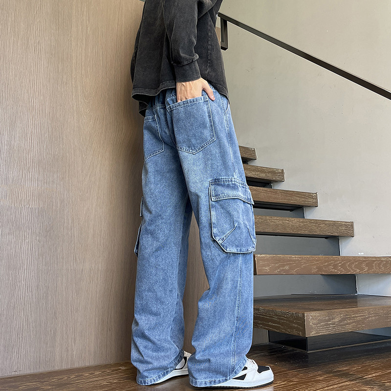 2025秋季新款牛仔裤男直筒宽松高级感弯刀裤工装裤1001GF02P58,男装牛仔裤,星座1001