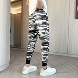 2026春季新款休闲裤男个性九分修身小脚裤束脚花裤子1001B154P48，男装休闲裤，星座1001