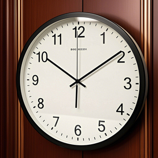 家用简约夜光挂钟北欧现代客厅静音钟表自动对时石英表电波时钟