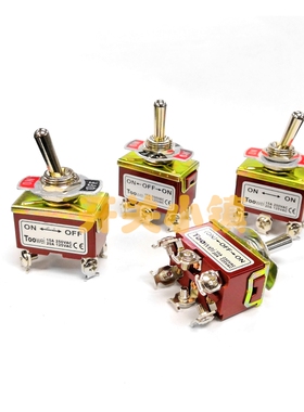 太玮TOOWEI钮子开关 T702 12MM安装孔 4脚 6脚 W型脚 2档3档 复位