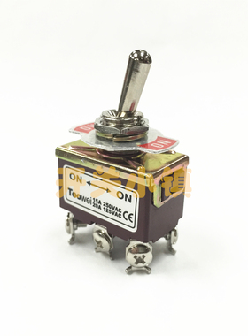 TOOWEI太玮钮子开关 12MM安装孔 6脚2档 螺丝脚 T702BW 摇臂开关