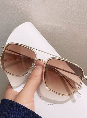 超火橘片墨镜茶色片ins潮男街拍