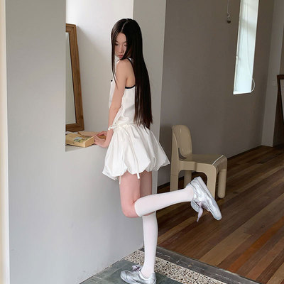 小众运动休闲无袖短款背心花苞裙