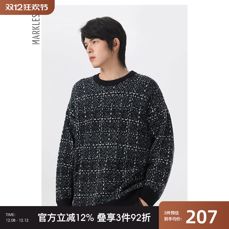 Markless男款毛衣秋季针织衫外套
