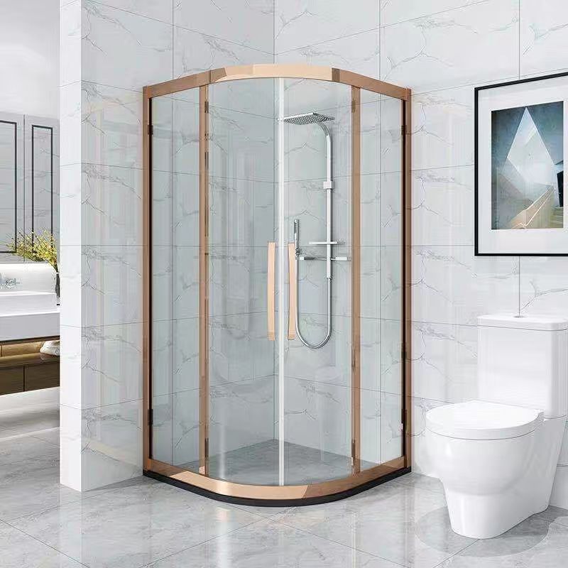 定制不锈钢圆弧型淋浴房推拉门简易卫生间钢化玻璃隔断门厂家直销