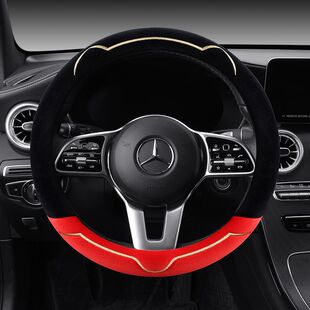 比亚迪秦plusdmi专用冬季方向盘套plusev保暖卡通毛绒plus把套