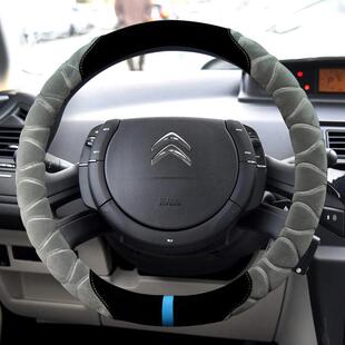 雪铁龙c2 207防滑毛绒方向盘套卡通可爱内饰防滑汽车把套 标致206